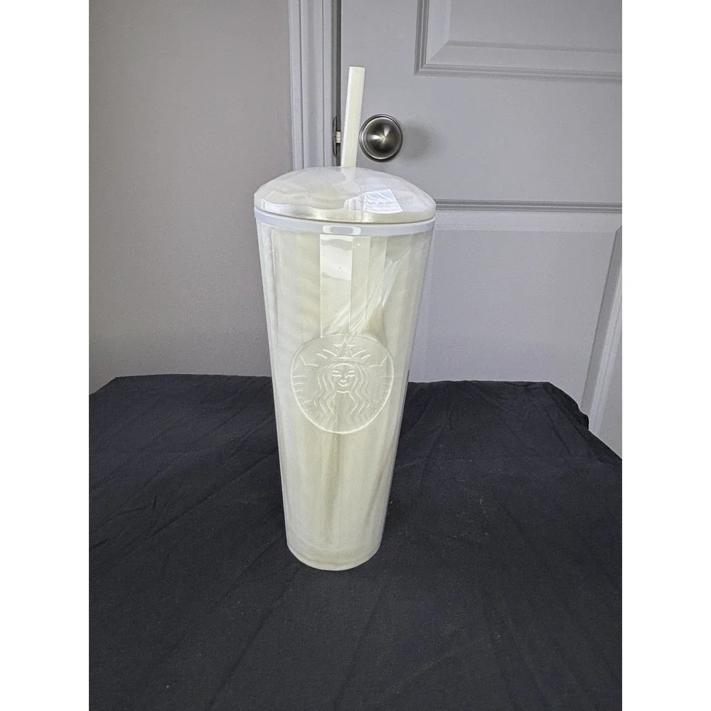 Starbucks‎ 2022 White Pearl Dome Kaleidoscope Venti 24oz Tumbler NWT Cup